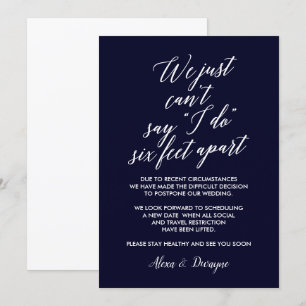 Six Feet Apart   Abgesagte verschobene Hochzeit Einladung