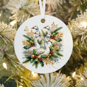 Six Gänse a-Lay Zwölf Tage Weihnachten Ornament Aus Metall