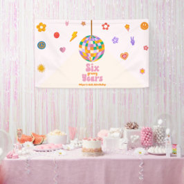 Six Groovy Years Disco Ball 6. Geburtstagsparty Banner