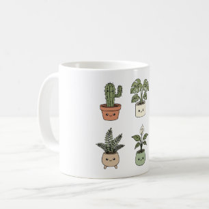Six Happy Plants Kaffeetasse   Stressabbau Grün