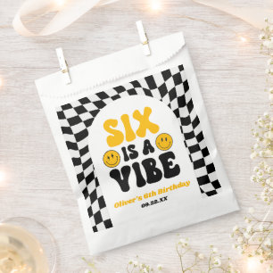 Six Is A Vibe Retro Sechste 6. Geburtstagsfeier Geschenktütchen