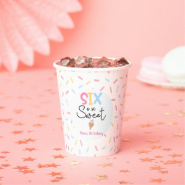 Six Is So Sweet Ice Cream 6th Birthday Party Pappbecher