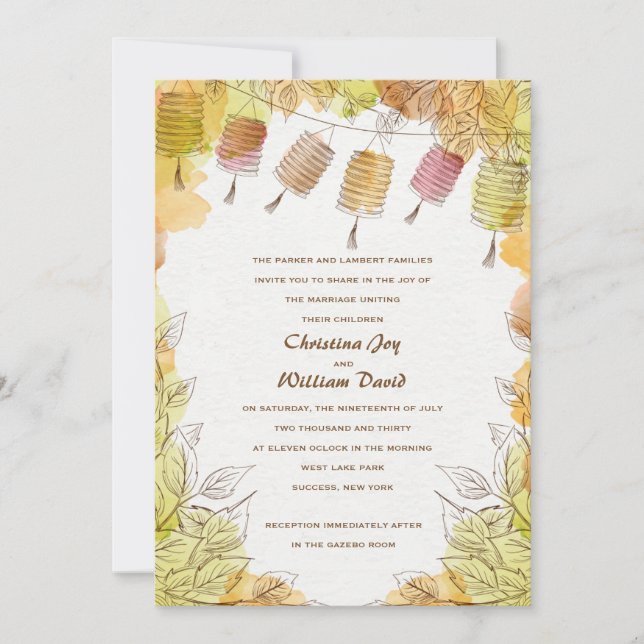 Six Lanterns Invitation Einladung (Vorderseite)