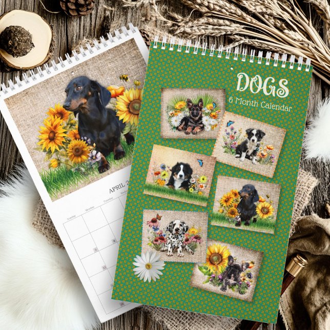 Six Month Calendar Dogs in Flowers Kalender (Von Creator hochgeladen)
