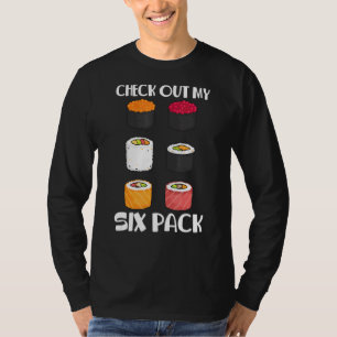 Six Pack Sushi Japanische Meeresfrüchte Gym-Fitnes T-Shirt