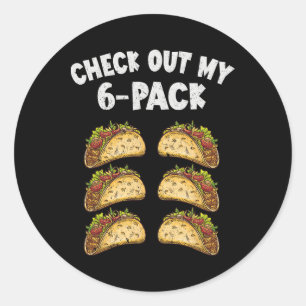 Six Pack Taco Cinco De Mayo Mexiko Männer Runder Aufkleber