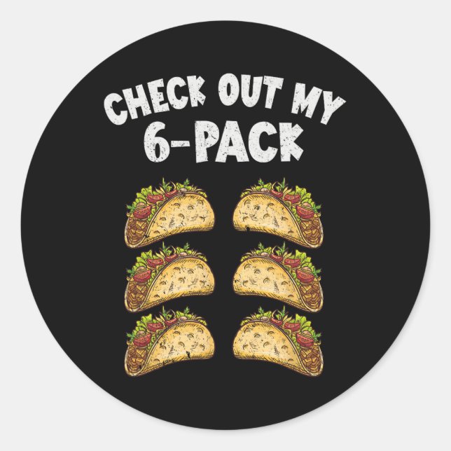 Six Pack Taco Cinco De Mayo Mexiko Männer Runder Aufkleber (Vorderseite)