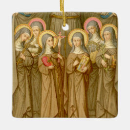 SIx Poor Clare Saints (SAU 027) Keramikornament