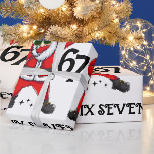 Six Seven 67 6 7 6-7 Meme Santa Dubbing Weihnachte Geschenkpapier