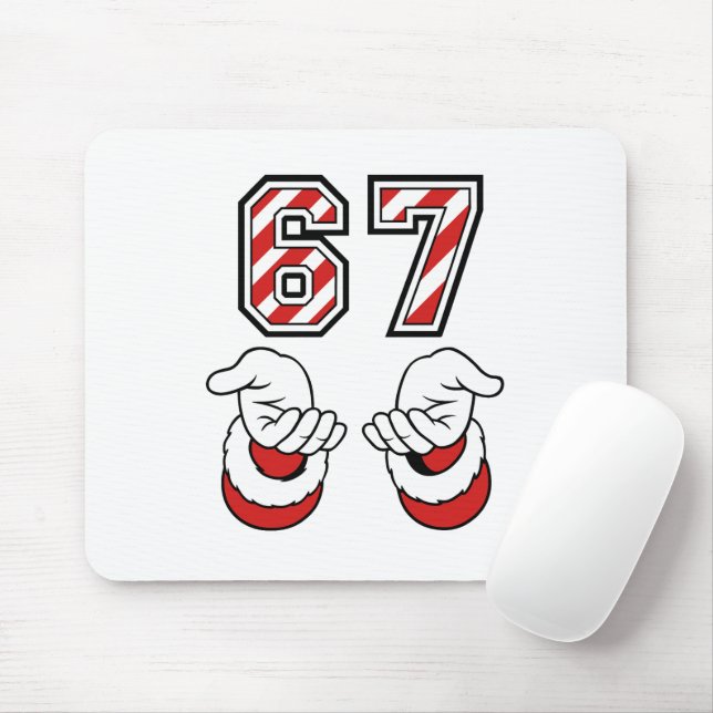 Six Seven 67 6 7 Cute Christmas Meme Holiday Mousepad (Mit Mouse)