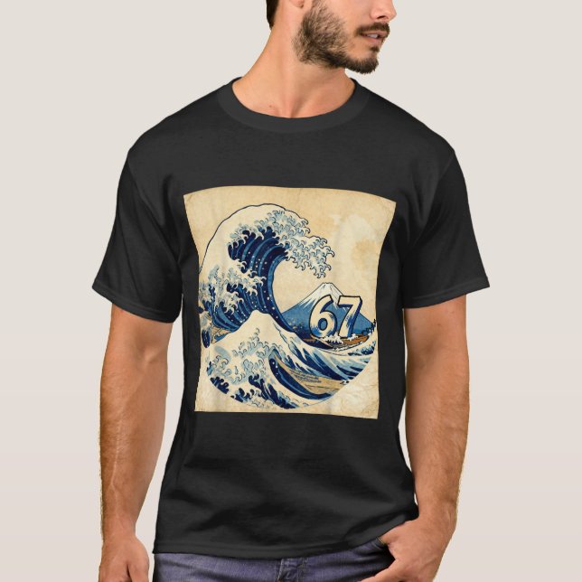 Six Seven 67 6-7 Japanese The Great Wave Off Kanag T-Shirt (Vorderseite)