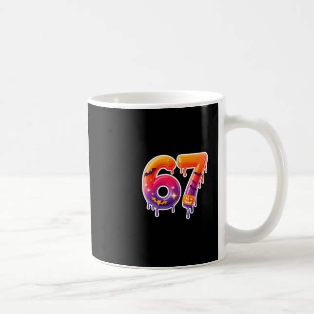 Six Seven 67 6 7 Meme Design Lustiges Eis-Drip  Kaffeetasse (Rechts)