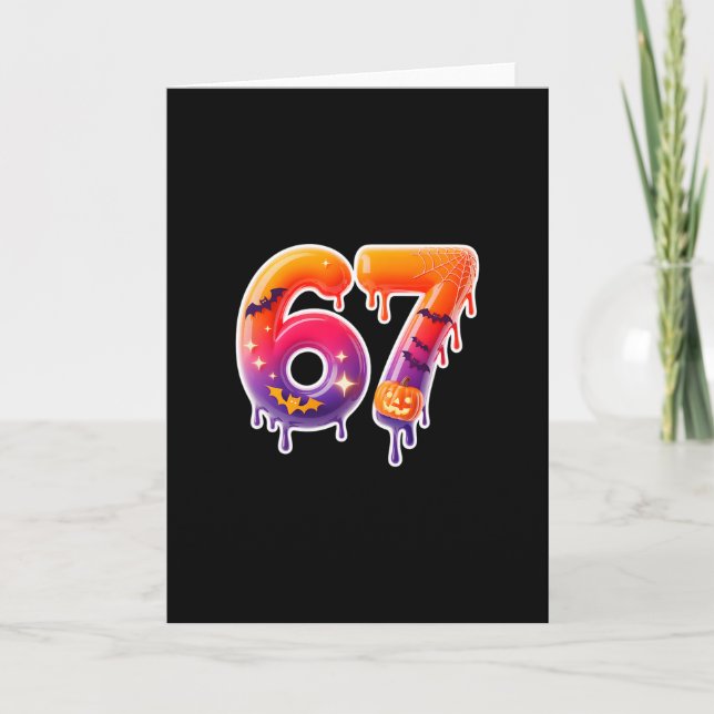Six Seven 67 6 7 Meme Design Lustiges Eis-Drip  Karte (Vorderseite)