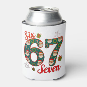 Six Seven 67 6 7 Meme Weihnachten Xmas Santa Hut Dosenkühler