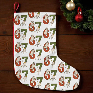 Six Seven 67 6 7 Weihnachten Santa Elf Meme Kleiner Weihnachtsstrumpf