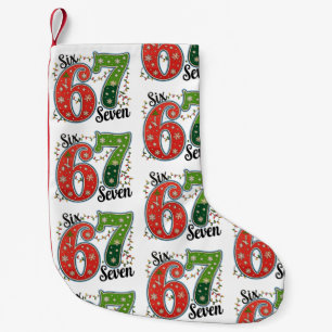 Six Seven 67 6 7 Weihnachts-Meme Lustige Xmas-Lich Kleiner Weihnachtsstrumpf