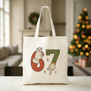 Six Seven 67 6 7 Weihnachtsmann-Elf-Christmas-Meme Tragetasche