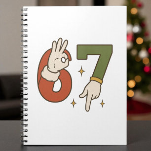 Six Seven 67 6 7 Weihnachtsmann Elf Weihnachts Mem Notizblock