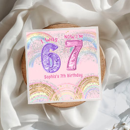 Six Seven 67 Birthday Napkins Serviette
