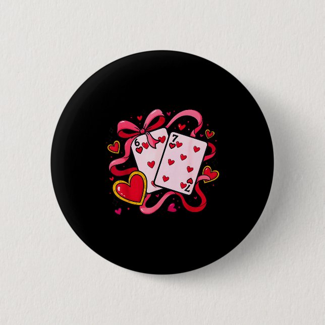 Six Seven 67 Boys Girls Valentines Day Cool Playin Button (Vorderseite)