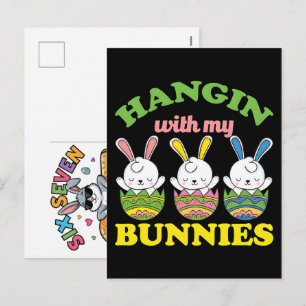 Six Seven 67 Bruh Osterhase Meme T-Shirt Lustig Feiertagspostkarte
