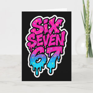 Six Seven 67 Bysebyll Eiscreme-Tropf-Mason-Meme Ki Karte