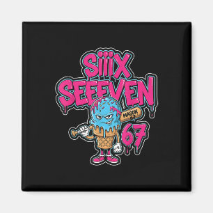 Six Seven 67 Bysebyll Spieler Eiscreme-Tropf-Meme Magnet
