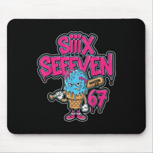 Six Seven 67 Bysebyll Spieler Eiscreme-Tropf-Meme  Mousepad