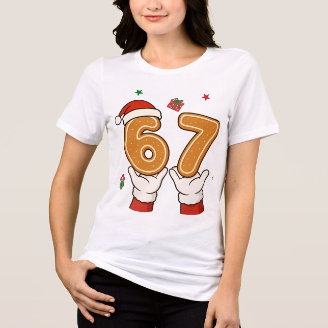Six Seven - 67 Christmas  Tri-Blend Shirt (Vorderseite)