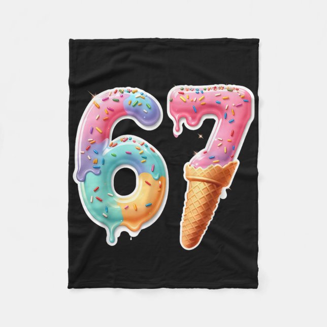 Six Seven 67 Eis Drip Sport Cool Meme Lustig Fleecedecke (Vorderseite)