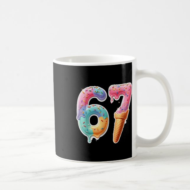 Six Seven 67 Eis Drip Sport Cool Meme Lustig Kaffeetasse (Rechts)
