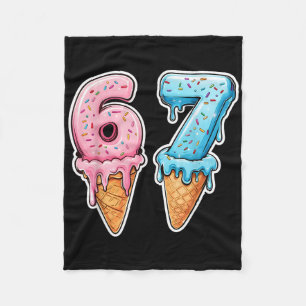 Six Seven 67 Eiscreme-Tropf-Sport-Kühl-Meme-Lustig Fleecedecke
