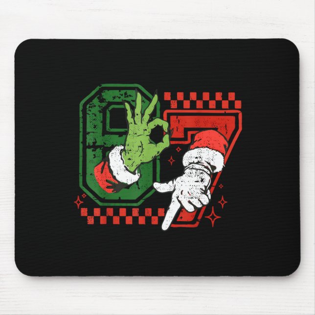 Six Seven 67 Funny Christmas Meme Humor Trendy Cou Mousepad (Vorne)