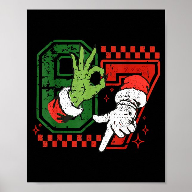 Six Seven 67 Funny Christmas Meme Humor Trendy Cou Poster (Vorne)