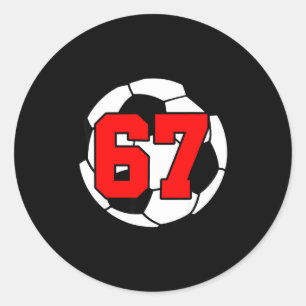 Six Seven 67 Fußball 6 7 Lustiges Meme 6-7 Gen Alp Runder Aufkleber