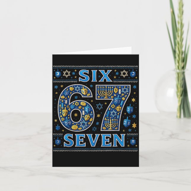 Six Seven 67 Hanukkah Festival Of Lights Quote  Karte (Vorderseite)