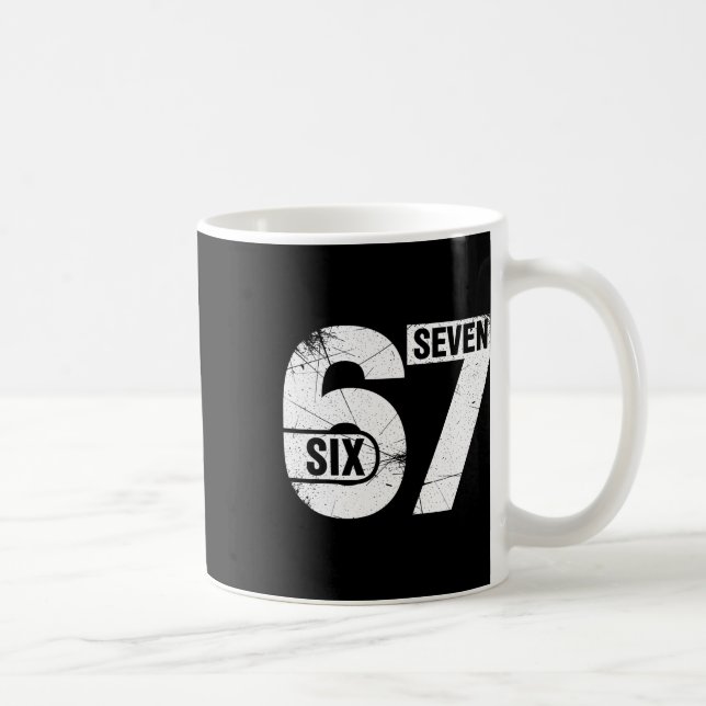 Six Seven 67 Lustiger Meme  Kaffeetasse (Rechts)