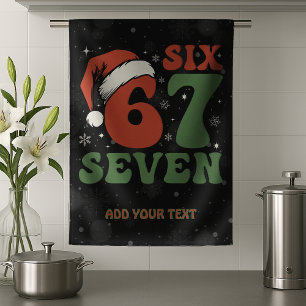 Six Seven 67 Lustiger Weihnachtsmannhut Weihnachte Geschirrtuch