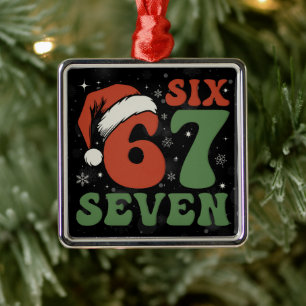 Six Seven 67 Lustiger Weihnachtsmannhut Weihnachte Ornament Aus Metall
