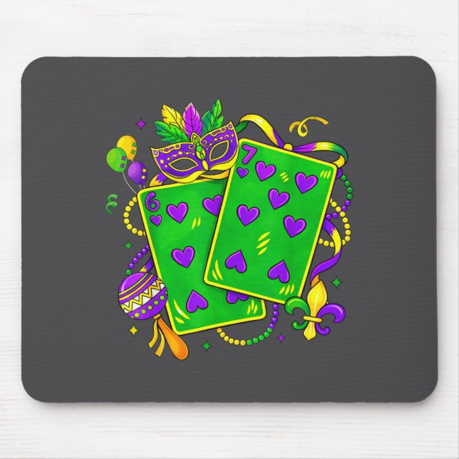 Six Seven 67 Mardi Gras Funny Mardi Gras Parade Me Mousepad (Vorne)