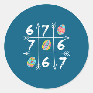 Six Seven 67 Meme 6 7 Eier Frohen Ostertag Jungen  Runder Aufkleber