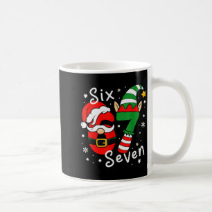Six Seven 67 Meme 6 7 Elf Santa Weihnachts-Pyjama Kaffeetasse
