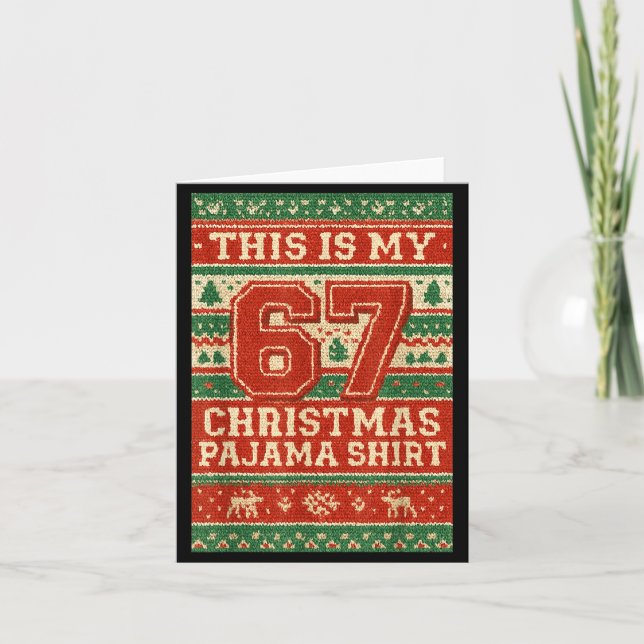 Six Seven 67 Meme 6 7 Holiday Christmas Pajamas Br Karte (Vorderseite)