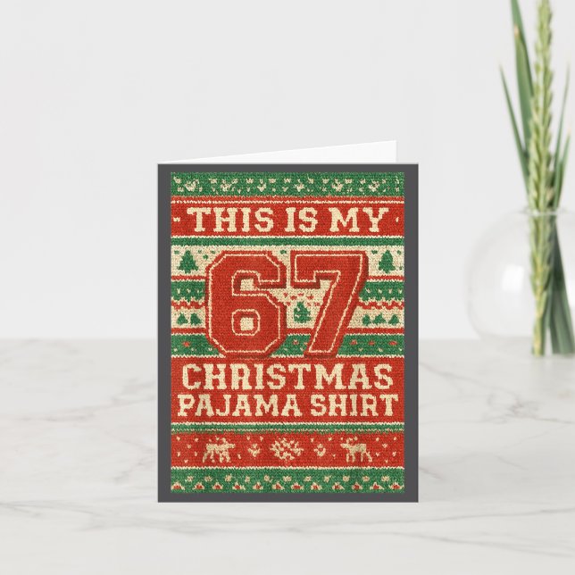 Six Seven 67 Meme 6 7 Holiday Christmas Pajamas Br Karte (Vorderseite)