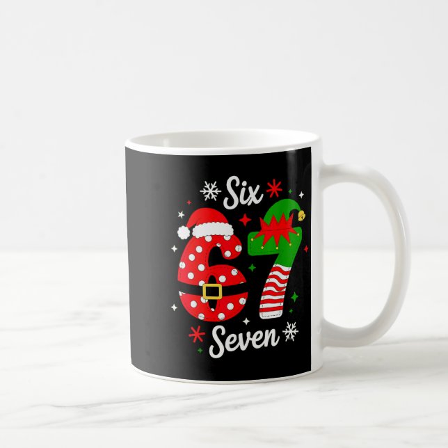 Six Seven 67 Meme 6 7 Santa Christmas Pajamas Kids Kaffeetasse (Rechts)