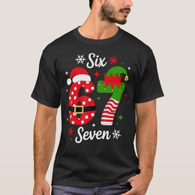 Six Seven 67 Meme 6 7 Santa Christmas 	s Kids T-Shirt (Vorderseite)