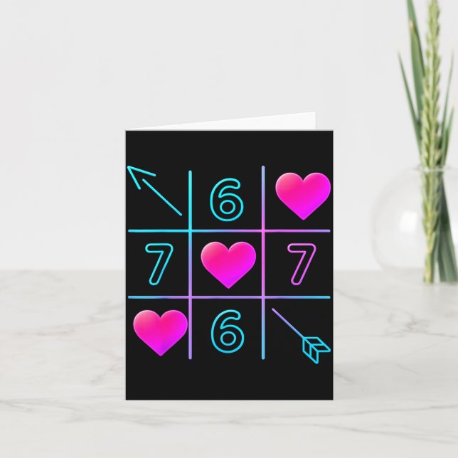 Six Seven 67 Meme 6 7 Valentines Day Heart Men Wom Karte (Vorderseite)