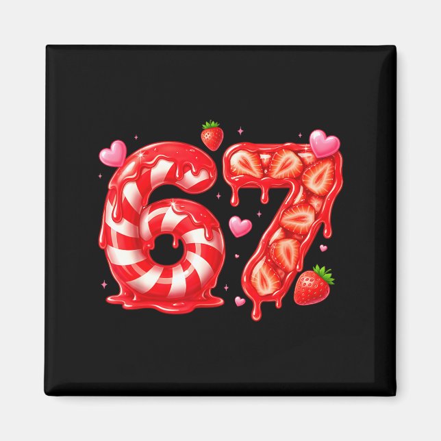 Six Seven 67 Meme 6 7 Valentines Day Heart Men Wom Magnet (Vorne)