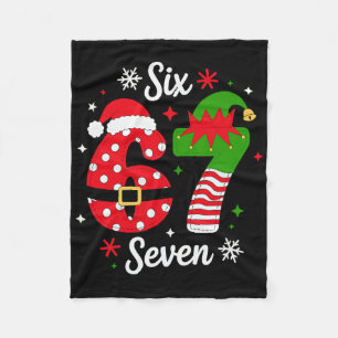 Six Seven 67 Meme 6 7 Weihnachtsmann Weihnachts-Py Fleecedecke