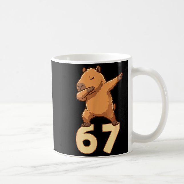 Six Seven 67 Meme Capybara Funny 67 Capybara For K Kaffeetasse (Rechts)